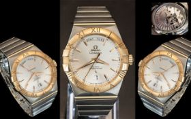 Omega - Co - Axial - 8602 18ct Gold and Steel - Automatic Constellation Chronometer Gents Wrist