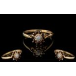 Ladies 9ct Gold Attractive Garnet and Opal Set Cluster Ring.