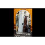 Arched Bevelled Glass Wall Mirror, Measures 35" x 23".