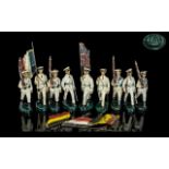 A Good Collection Of World War 1 German Navel Handpainted Military Toy Figures Factory Mark To