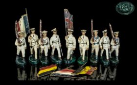 A Good Collection Of World War 1 German Navel Handpainted Military Toy Figures Factory Mark To