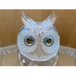 Swarovski Interest. Large Swarovski Silver Crystal Owl, With Box and Certificate.