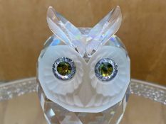 Swarovski Interest. Large Swarovski Silver Crystal Owl, With Box and Certificate.