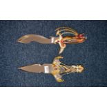 Two Heavy Good Quality Oriental Fantasy Decorative Display Daggers,