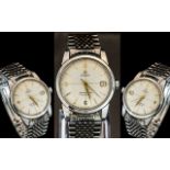 Omega Automatic Seamaster Calendar Steel Cased Gent's 1950's Mechanical Wind Wrist Watch.