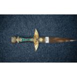 House of Faberge Oriental Decorative Display Dagger, 17" long, with a jewelled dragon handle,