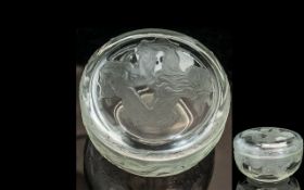 Lalique Dressing Table Jar And Cover Stamped Lalique Depose, Trademark Coty France.