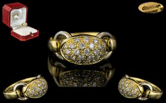 Cartier - Signed 18ct Gold and Diamond Set Dress Ring.