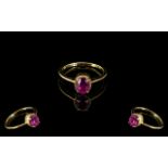 Ruby Solitaire Ring, an oval cut solitaire ruby, of excellent colour and of just under 2cts,