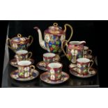 Decorative Japanese Hand Painted Coffee/Tea Set, with coffee/tea pot, milk jug,