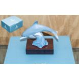 Lladro Baby Dolphin with Stand - Titled ' Lucky Dolphin ' Model No 01008104.