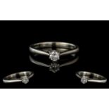 18 ct White Gold Attractive and Good Quality Single Stone Diamond Set Ring.