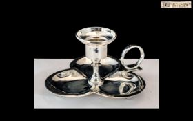 Ladies Dressing Table Sterling Silver Candle Holder - With Integral Trinket Tray.