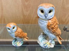 ( 2 ) Beswick Owls, Both Stamped for Beswick. Both In Good Condition, No Chips or Cracks etc.