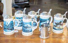 Dambusters Davenport Collection Tankards, six in total, comprising 'The Take Off',