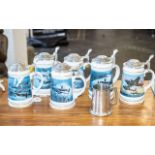 Dambusters Davenport Collection Tankards, six in total, comprising 'The Take Off',