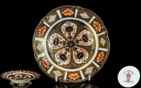 Royal Crown Derby Old Imari Gold Band Pattern Footed Shallow Bowl. Pattern No 1128, Date 1922. 1.5