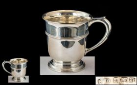 A Sterling Silver Christening Cup - Hallmark Birmingham 1928, Makers Mark S-Ltd. Height 2.