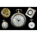 George III Superb Sterling Silver Verge Driven Cased Pocket Watch, maker George Allen of London.