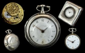 George III Superb Sterling Silver Verge Driven Cased Pocket Watch, maker George Allen of London.