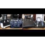 Designer Handbags, comprising Vera Pelle black leather handbag with twin handles, L.Credi black