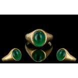 Antique Period 9ct Gold Stunning Single Stone Emerald Set Ring.