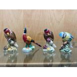 ( 4 ) Beswick Small Birds. All Stamped for Beswick. Includes 1/ Pheasant. 2/ Goldfinch. 3/ Blue Tit.