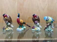 ( 4 ) Beswick Small Birds. All Stamped for Beswick. Includes 1/ Pheasant. 2/ Goldfinch. 3/ Blue Tit.