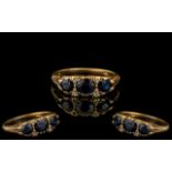 Antique Period - Attractive 18ct Gold Diamond and Sapphire Set Ring, Ornate Setting / Design.
