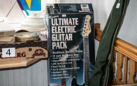 Rockburn Electric Guitar Pack, boxed, with 10 watt amp, webbing strap, plecs,