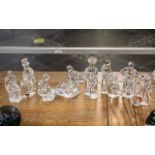 Orrefors Swedish Glass - set of eight Swedish glass figures depicting glassblower, baker,