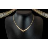 Ladies Elegant 9ct Gold Necklace. Hallmarked. Length Approx 16.4 Inches.