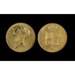 Queen Victoria 22ct Gold Young Head - Shield Back Half Sovereign - Date 1883,