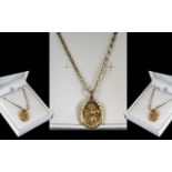 Ladies 9ct Gold Religious Pendant & 9ct Gold Chain. Both Hallmarked for 9ct.