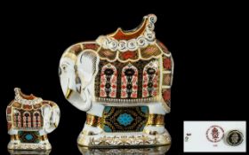 Royal Crown Derby Richly Decorated Old Imari - Large and Impressive Figural Gold Banded Paperweight.