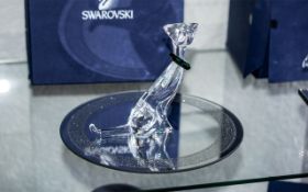 Swarovski Interest. ' Cat ' Figure, Item: 289 478/7685 NR 000 002, Designer: Adi Stocker.