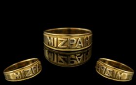 18ct Gold Mizpah Ring, fully hallmarked. Ring size R.