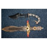 Two Heavy Good Quality Oriental Decorative Fantasy Display Daggers,
