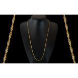 Ladies Elegant 22ct Gold Twist Necklace, Extra Long. Fully Hallmarked for 9ct Gold.