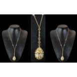 Faberge Style Opening Egg Pendant Necklace, the highly decorative 'egg',