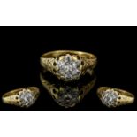 Gents 18ct Gold - Pleasing Diamond Set Dress Ring, marked 18ct to interior of shank.