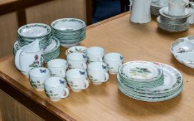 Royal Worcester Dinner/Teaset - Comprising 5 Dinner Plates, 7 Side Plates, 8 Soup Bowls,