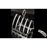 Sterling Silver Toast Rack of Small Proportions. Fully Hallmarked For Silver, Harrison Brothers &