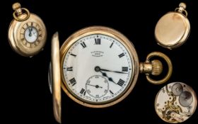 Swiss Made - Excellent Quality Gold Filled Demi-Hunter Pocket Watch.