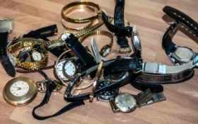 Large Collection of Ladies and Gentlemen's Watches & Watch Parts, including Geneva, Supra, Rotary,