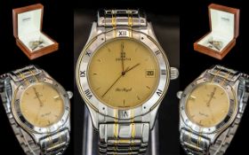 Zenith - Port Royal Gents Gilt and Steel Quartz Wrist Watch. Ref No 12/59 3150-226. Features Date