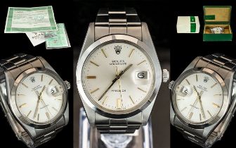 Rolex - Oyster date Precision Gents Manual Wind Stainless Steel Wrist Watch. Dated 1977.