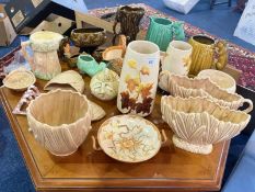 A Collection of Assorted Retro Pottery to include, wooden sons Chinese rose, a quantity of Sylvac,