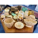 A Collection of Assorted Retro Pottery to include, wooden sons Chinese rose, a quantity of Sylvac,