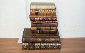 A Collection Of 10 Antique Books Mostly Leather Quarter Bound,Titles to include,